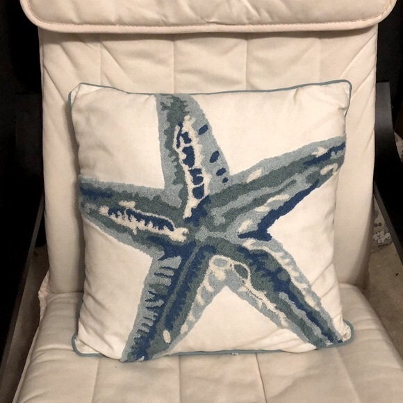 Embroidered Starfish Pillow - Picture 3 of 13